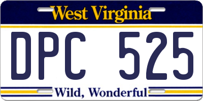 WV license plate DPC525