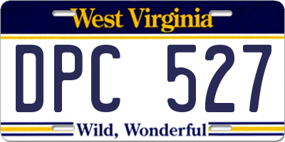 WV license plate DPC527