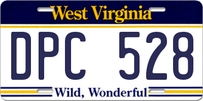 WV license plate DPC528