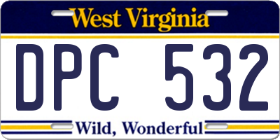 WV license plate DPC532