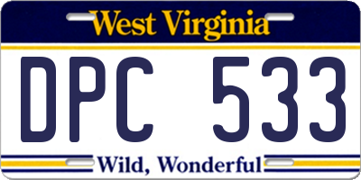 WV license plate DPC533