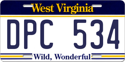 WV license plate DPC534