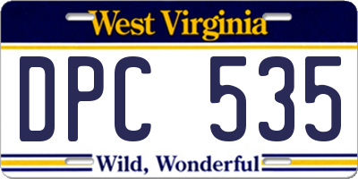 WV license plate DPC535