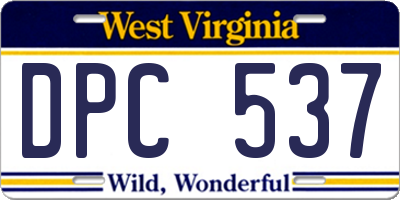 WV license plate DPC537