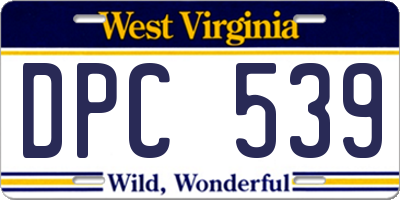 WV license plate DPC539