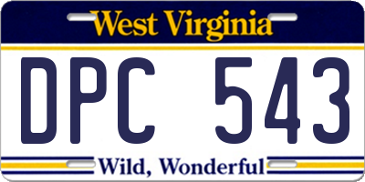 WV license plate DPC543