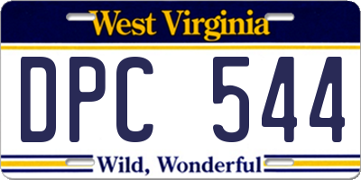 WV license plate DPC544