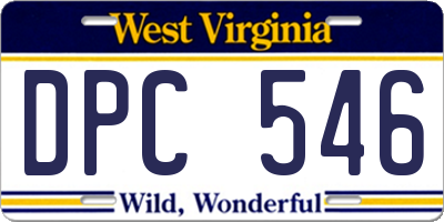 WV license plate DPC546