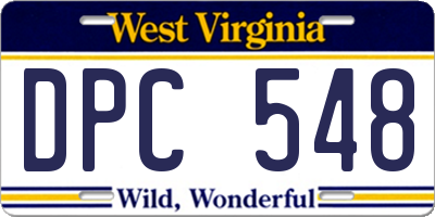 WV license plate DPC548