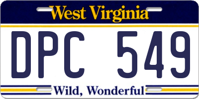 WV license plate DPC549