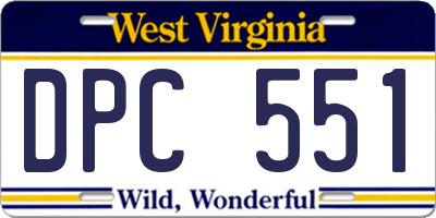 WV license plate DPC551