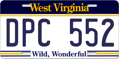 WV license plate DPC552