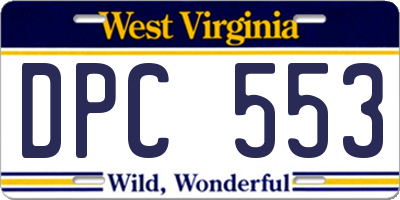 WV license plate DPC553