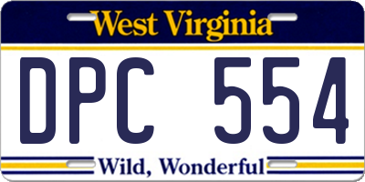 WV license plate DPC554