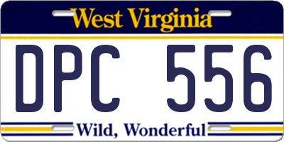 WV license plate DPC556