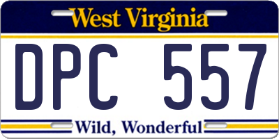 WV license plate DPC557