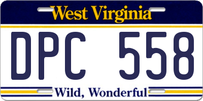 WV license plate DPC558