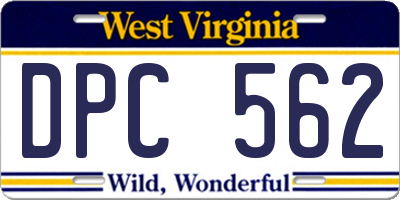 WV license plate DPC562