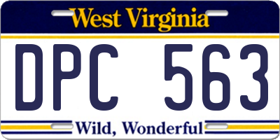 WV license plate DPC563