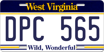 WV license plate DPC565