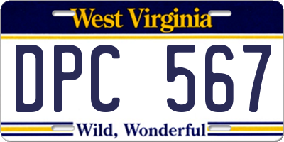 WV license plate DPC567