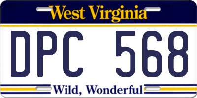 WV license plate DPC568