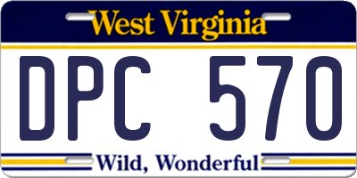 WV license plate DPC570