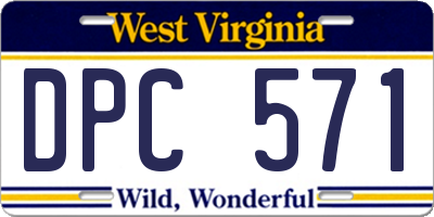 WV license plate DPC571