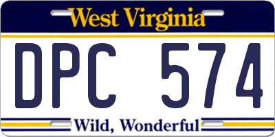 WV license plate DPC574