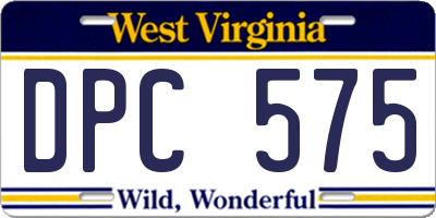 WV license plate DPC575