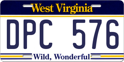 WV license plate DPC576