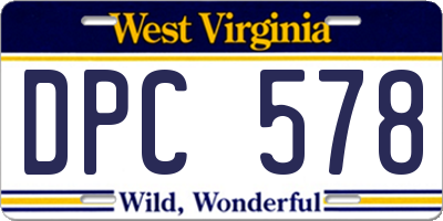 WV license plate DPC578
