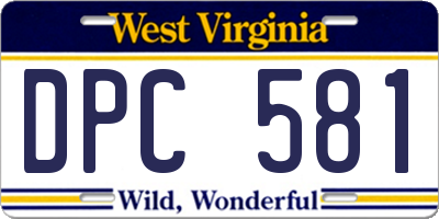 WV license plate DPC581