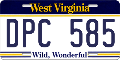 WV license plate DPC585