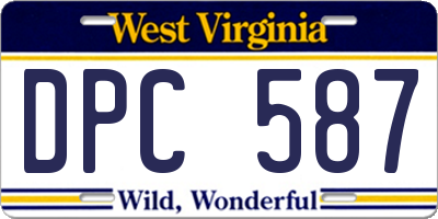 WV license plate DPC587