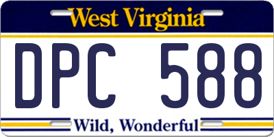 WV license plate DPC588