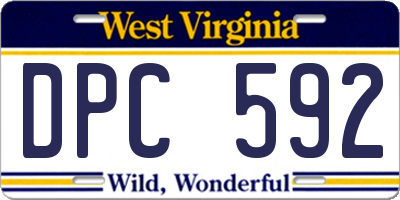 WV license plate DPC592
