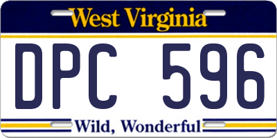 WV license plate DPC596