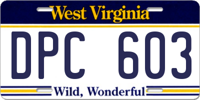 WV license plate DPC603
