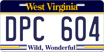 WV license plate DPC604