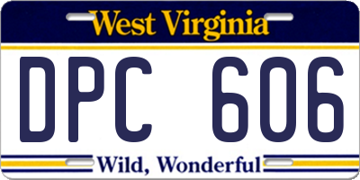 WV license plate DPC606