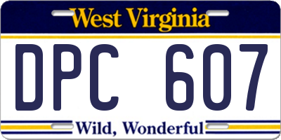 WV license plate DPC607