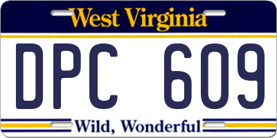 WV license plate DPC609