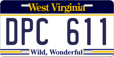 WV license plate DPC611