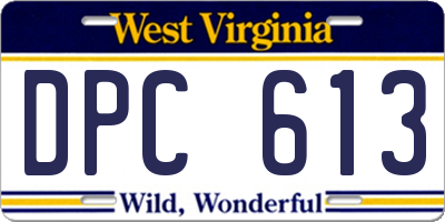 WV license plate DPC613