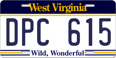 WV license plate DPC615