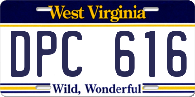 WV license plate DPC616