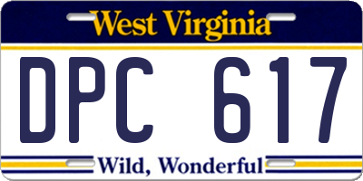 WV license plate DPC617