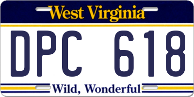 WV license plate DPC618