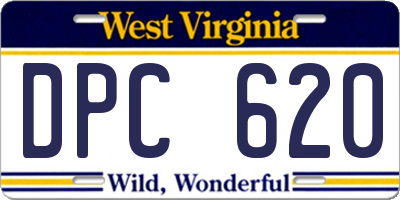 WV license plate DPC620